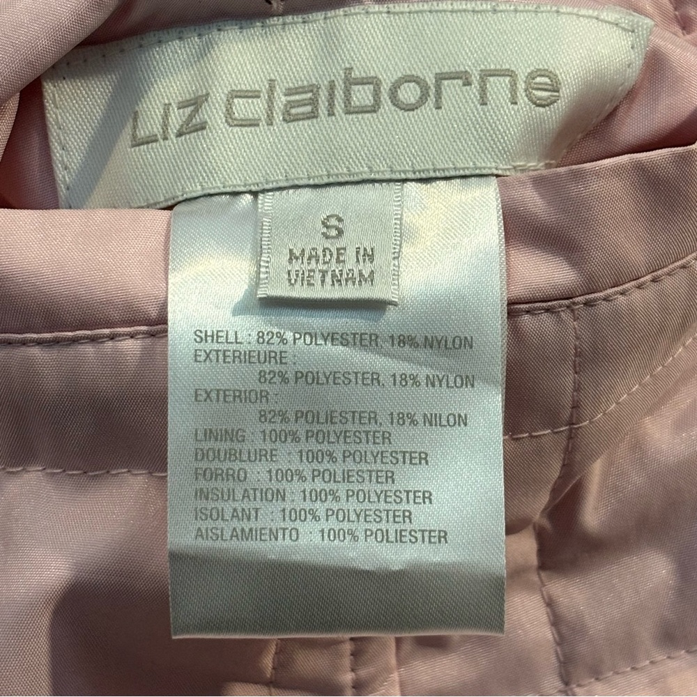 Liz Claiborne Women’s Small Reversible Quilted Jacket Pink Paisley - Picture 5 of 8